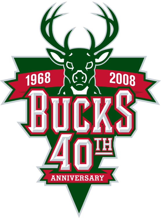 Milwaukee Bucks 2008 Anniversary Logo iron on transfers for T-shirts